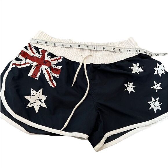 YOUTH Union Jack Navy Elastic Waist Short Athletic Draw String Short L - Picture 4 of 6